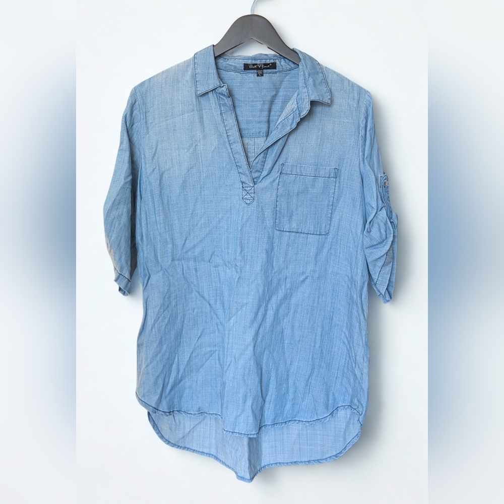 Velvet Heart Light Blue Blouse Large